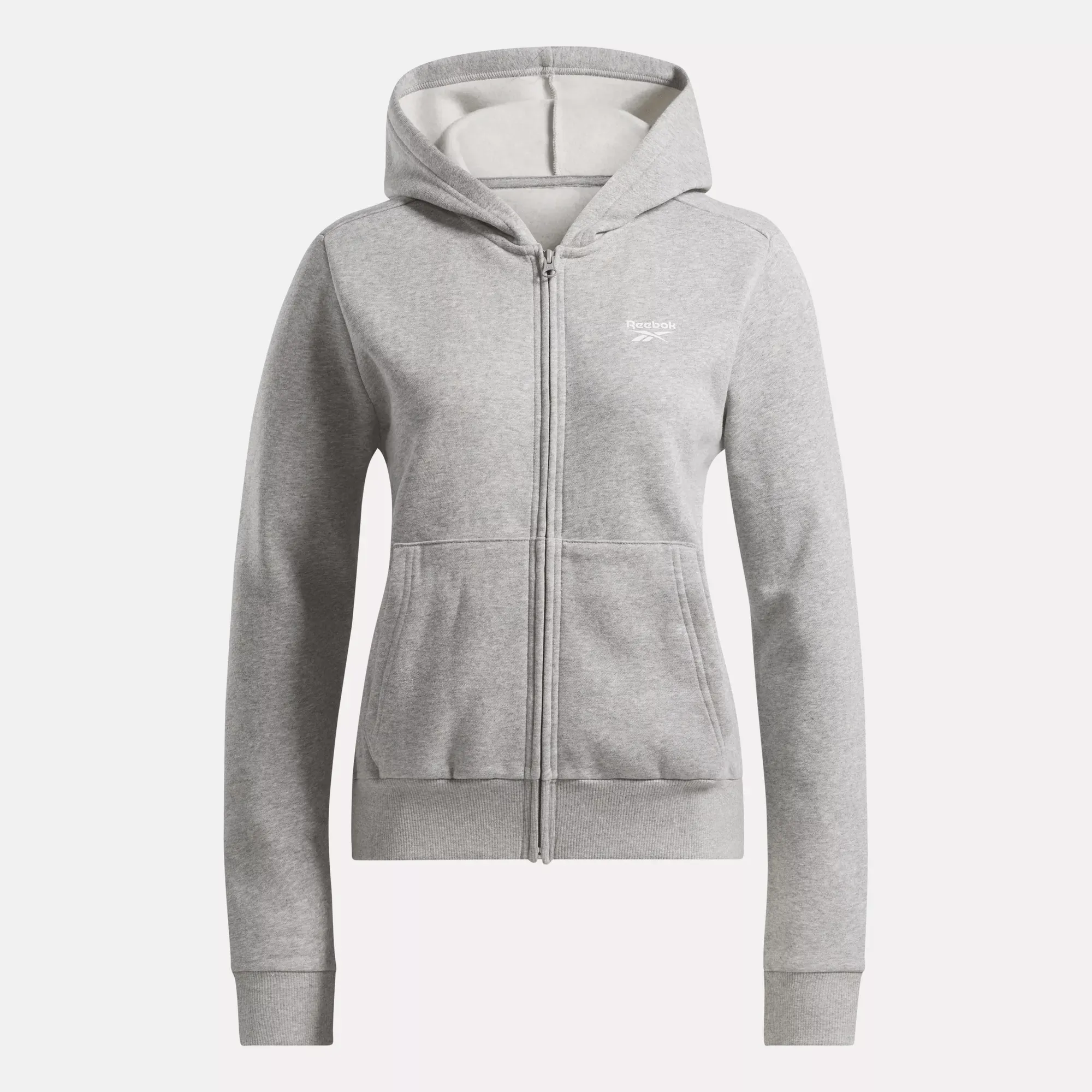 Reebok Bekleidung Damen Reebok Identity Fleece-Pullover mit kleinem Logo und durchgehendem Reißverschluss