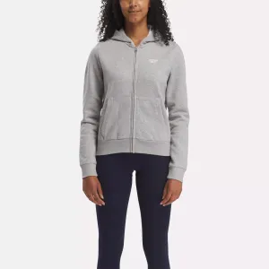 Reebok Bekleidung Damen Reebok Identity Fleece-Pullover mit kleinem Logo und durchgehendem Reißverschluss