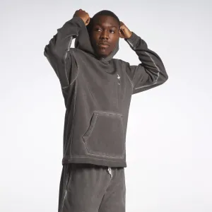 Reebok Herren Basketball Court Top Bi-Dye Fleece Kapuzenpullover Schwarz Reebok