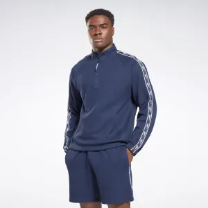 Reebok Herren Identity Vector Tape Waffle 1/4 Zip Top Blau Reebok