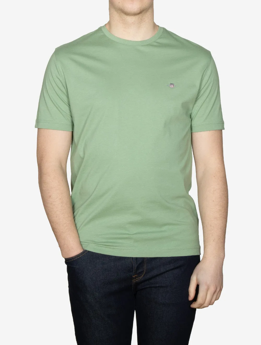 Regular Fit Shield Kurzarm T-Shirt Kalamata Grün