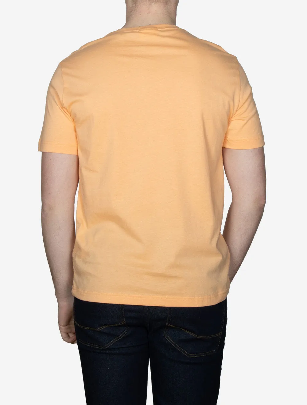 Regular Fit Shield Kurzarm T-Shirt Pfirsich Orange