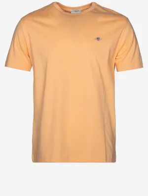 Regular Fit Shield Kurzarm T-Shirt Pfirsich Orange