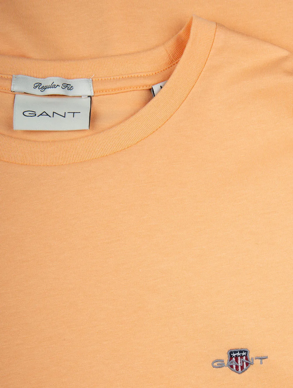 Regular Fit Shield Kurzarm T-Shirt Pfirsich Orange