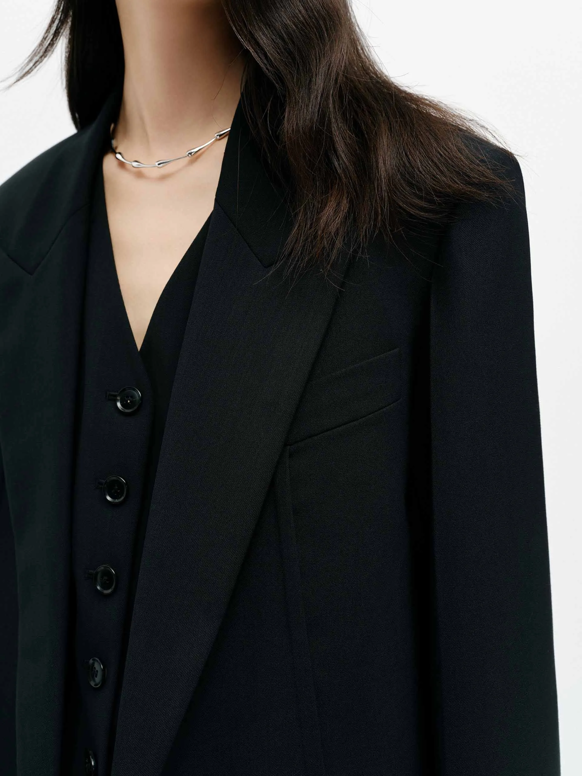 Lockerer Strukturierter Blazer