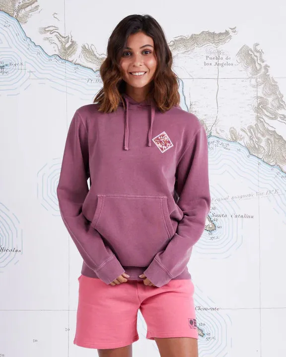 Retro Tippet Boyfriend Hoody - Verblasstes Pflaume