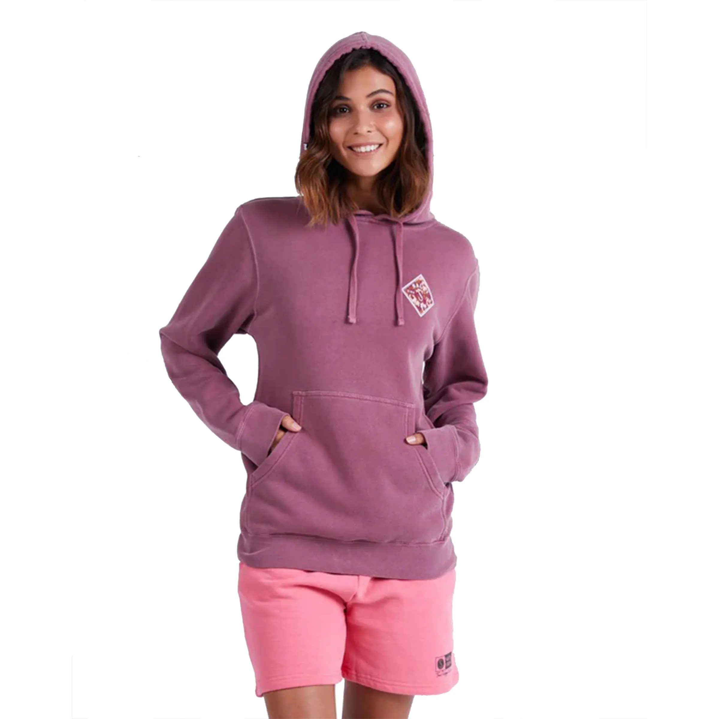 Retro Tippet Boyfriend Hoody - Verblasstes Pflaume