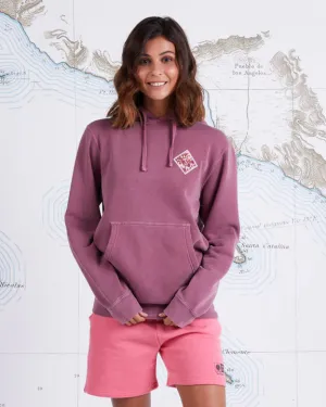 Retro Tippet Boyfriend Hoody - Verblasstes Pflaume