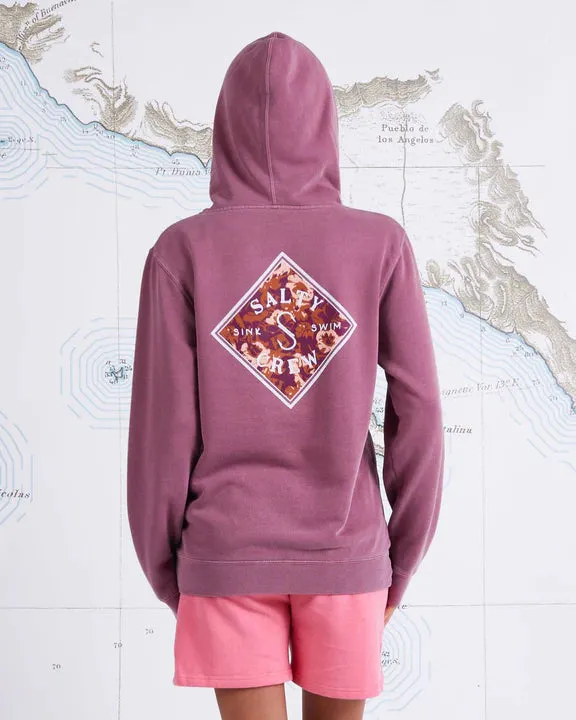 Retro Tippet Boyfriend Hoody - Verblasstes Pflaume