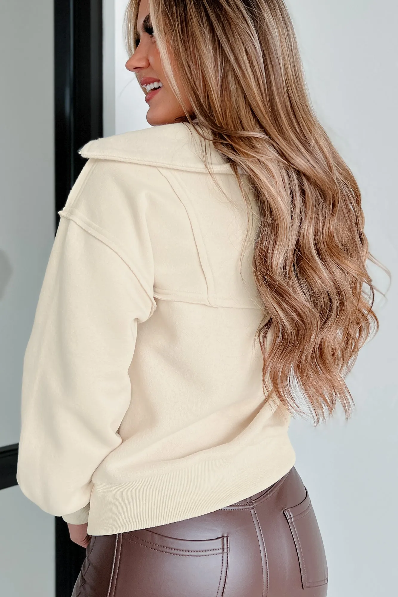 Rory Half-Zip Fleece Pullover (Creme)