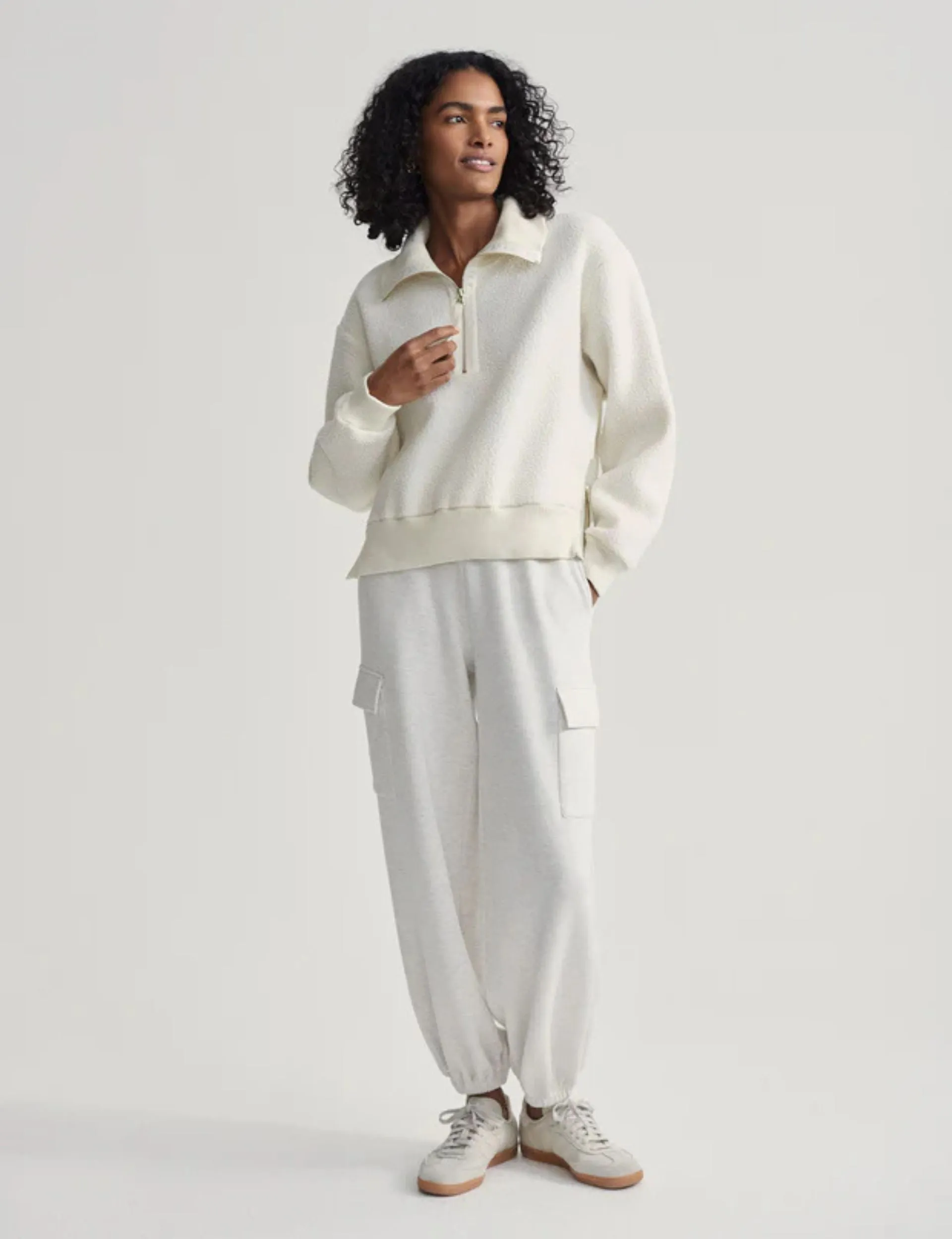 Roselle Halbzip-Fleece - Silberreiher