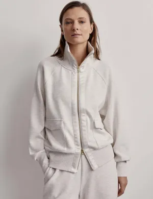 Roxbury Zip-Through Sweatshirt - Elfenbein Marl
