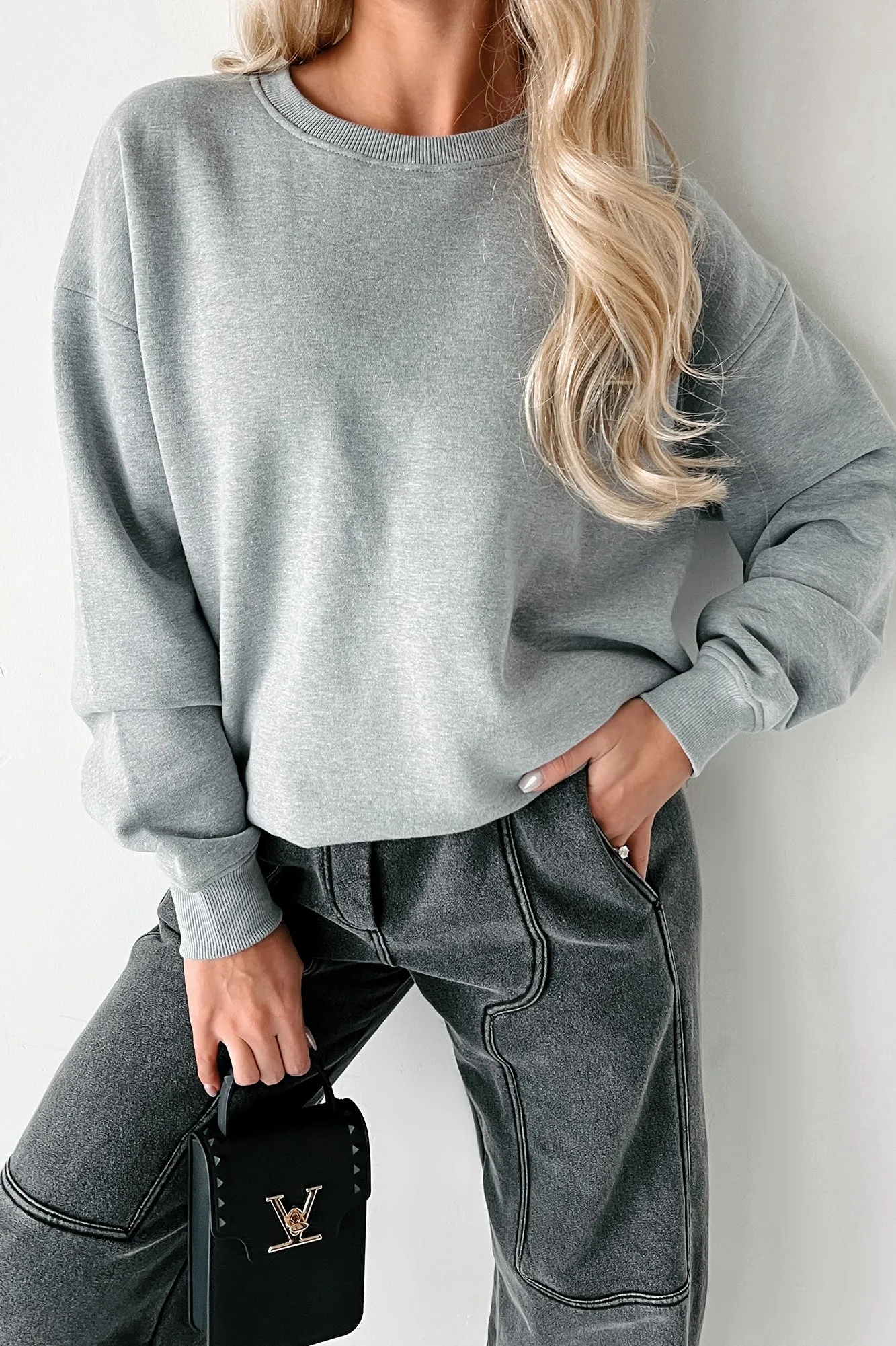 Einfaches Dankbarkeit-Crewneck-Sweatshirt (Heather Grau)