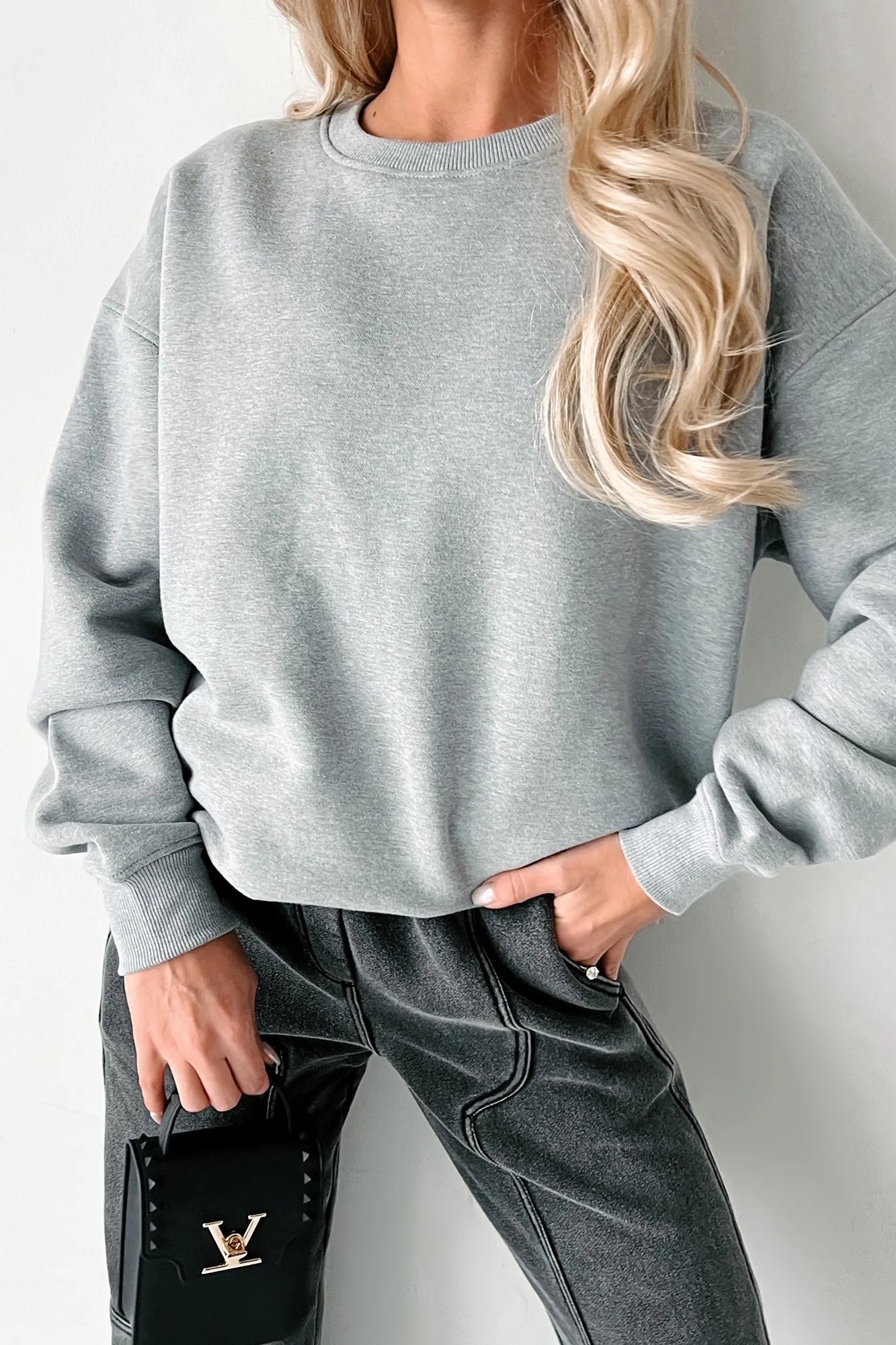Einfaches Dankbarkeit-Crewneck-Sweatshirt (Heather Grau)