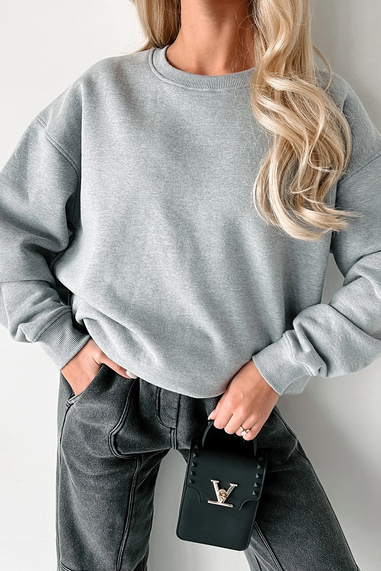 Einfaches Dankbarkeit-Crewneck-Sweatshirt (Heather Grau)
