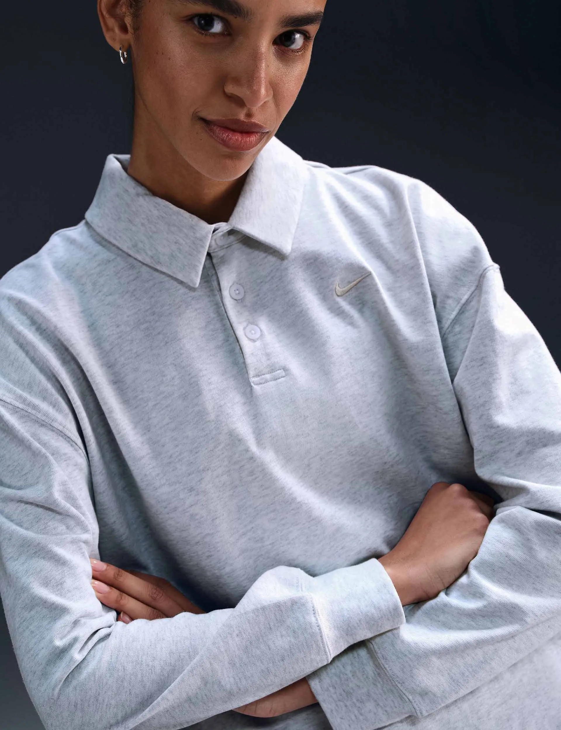 Sportswear Essential Übergroßes Langarm-Polo - Birkenheide/Hell Orewood Braun