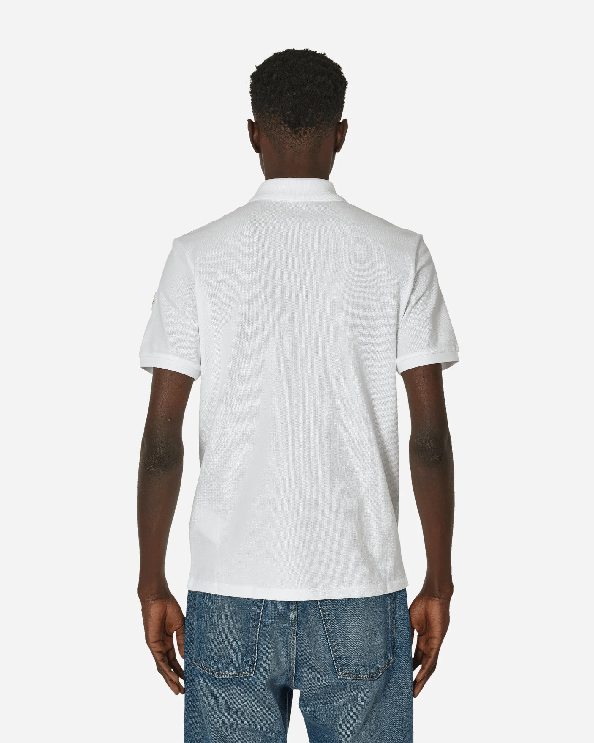 Gestreiftes Polo-Shirt Weiß