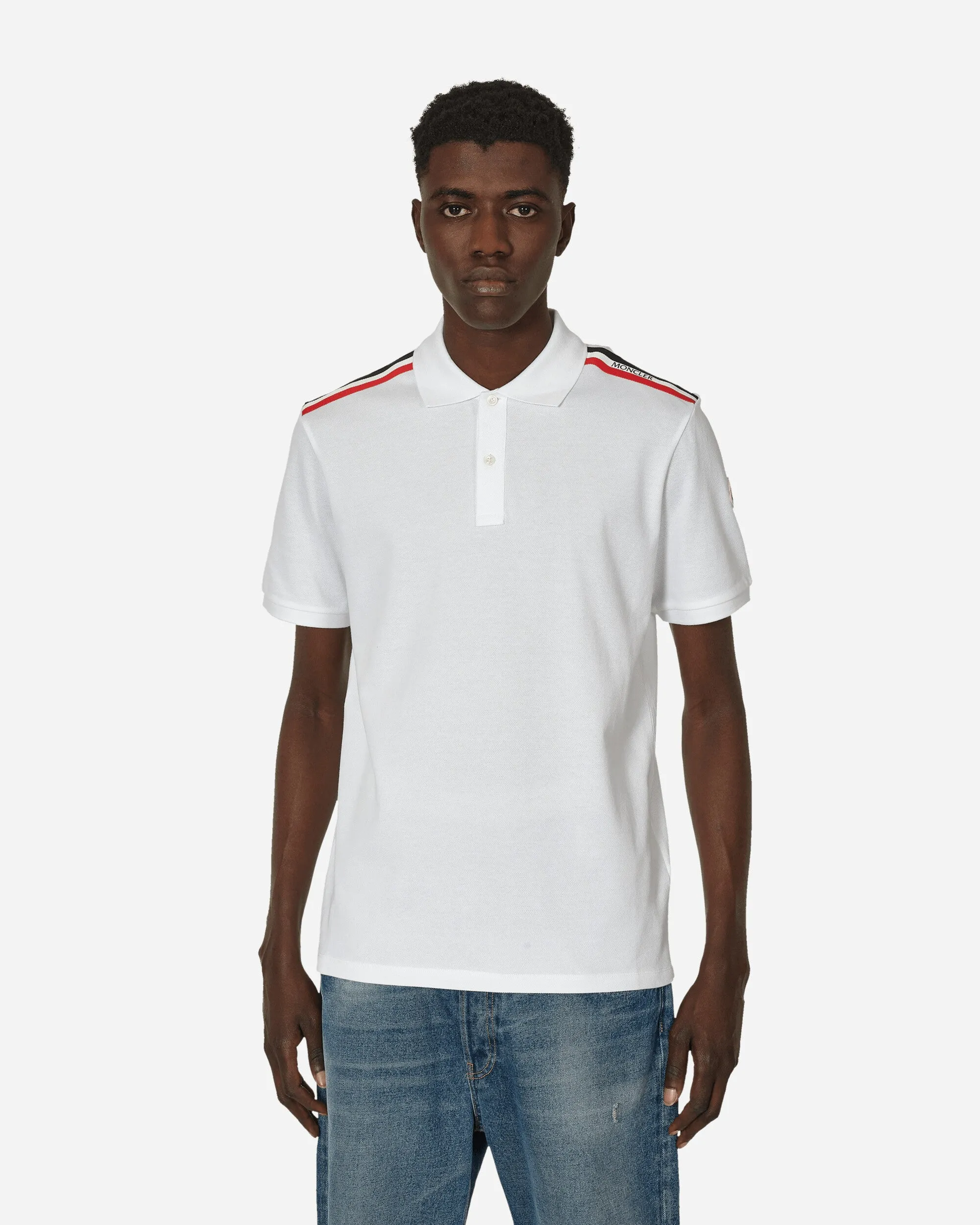 Gestreiftes Polo-Shirt Weiß