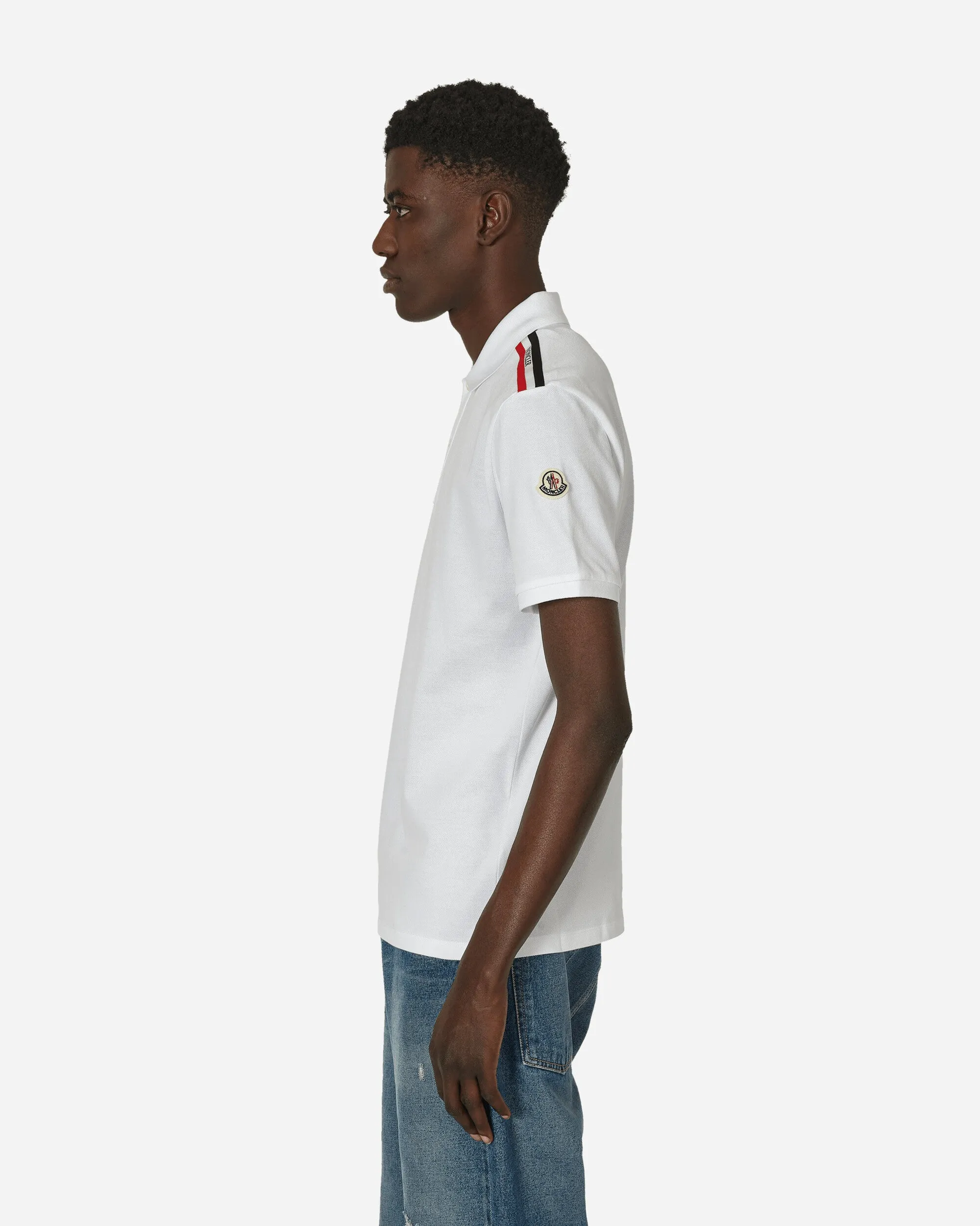 Gestreiftes Polo-Shirt Weiß