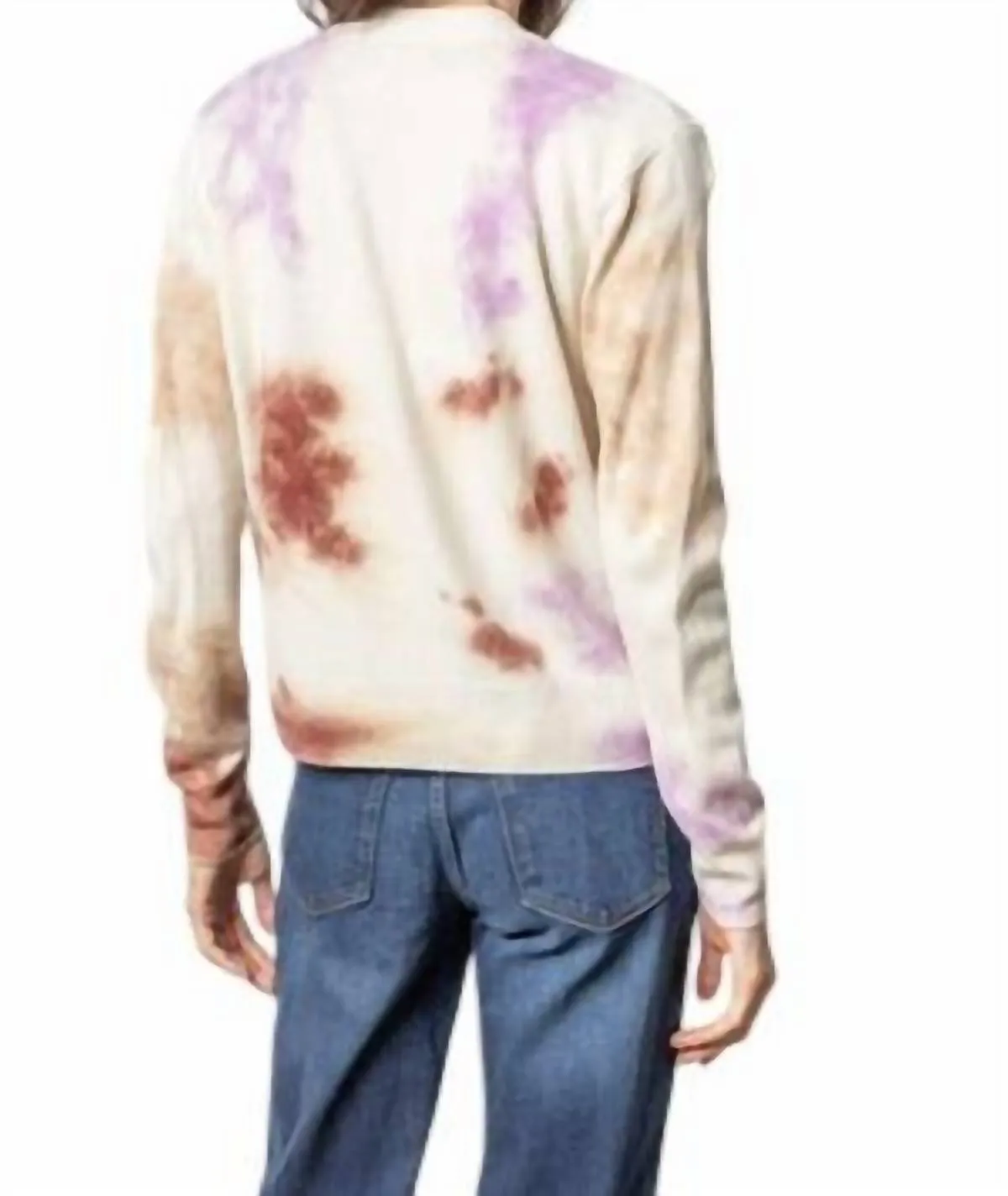 Gefärbter Cardigan-Pullover in Gewürznelken-Multi