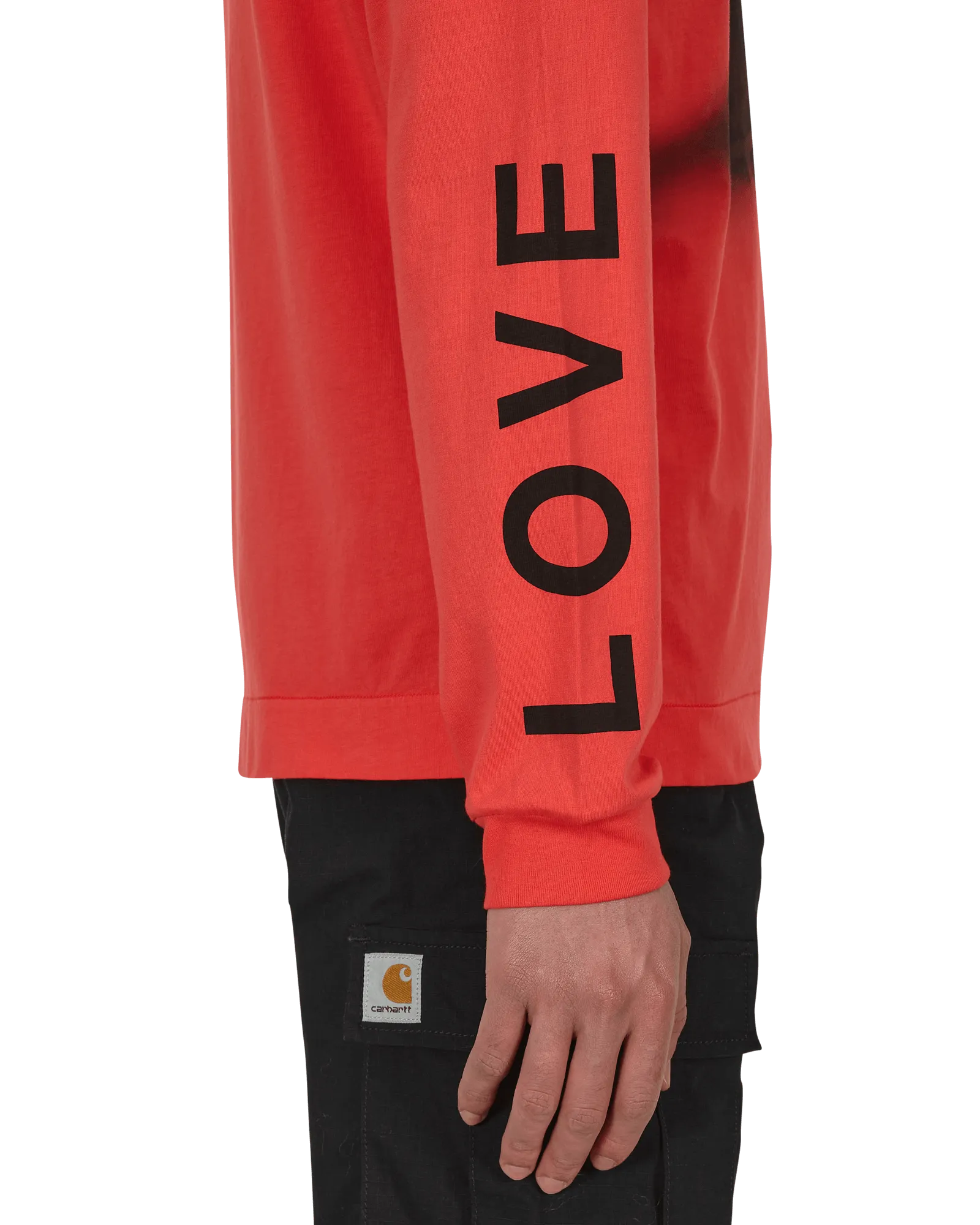 Behandeltes Langarm-T-Shirt Rot