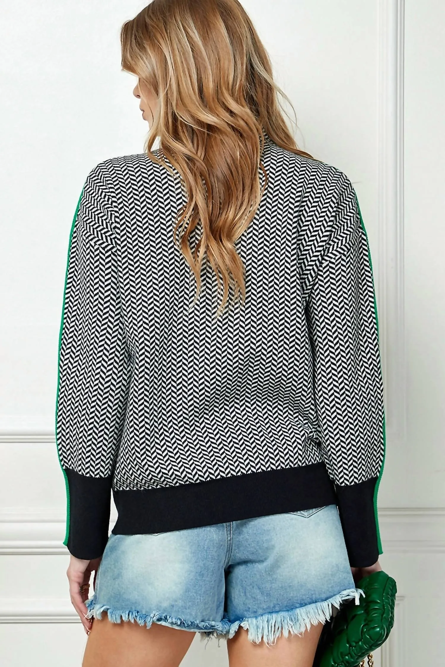 Grüner Rollkragenpullover