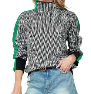 Grüner Rollkragenpullover