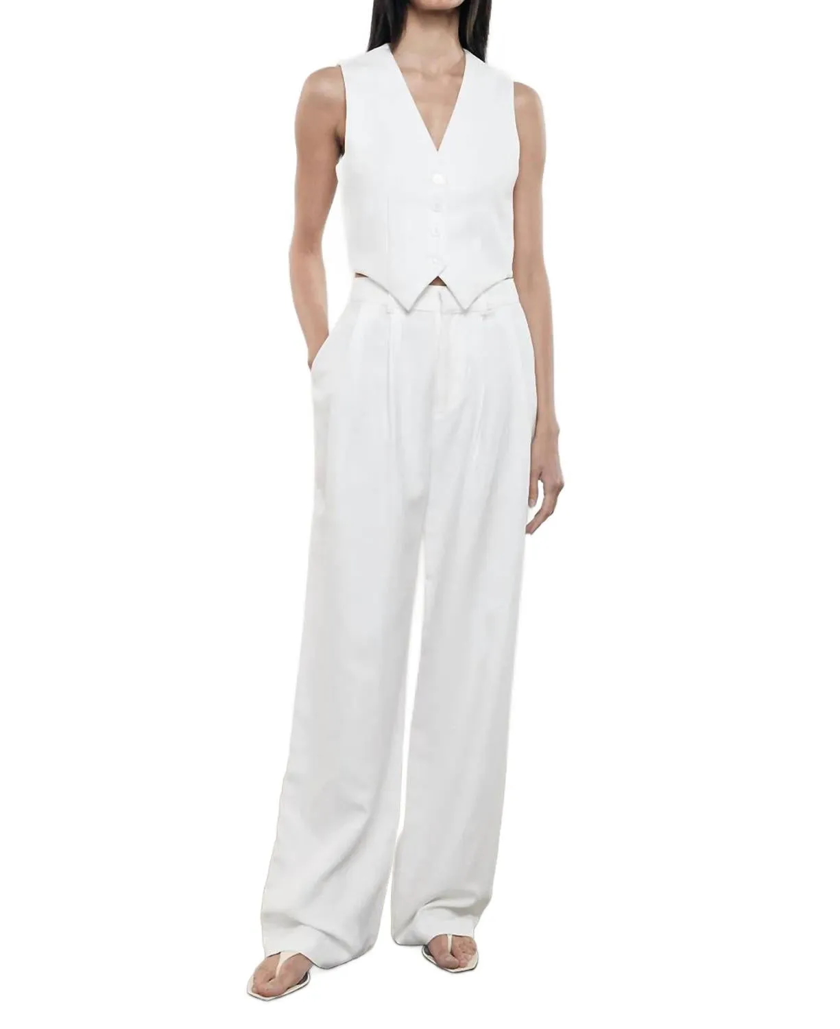 Köper-Weste in Off-White