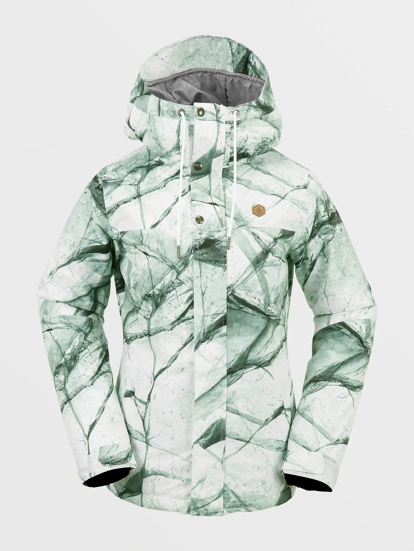 Volcom Bolt Isolierte Damen-Snowboard- & Skijacke Weißes Eis Volcom