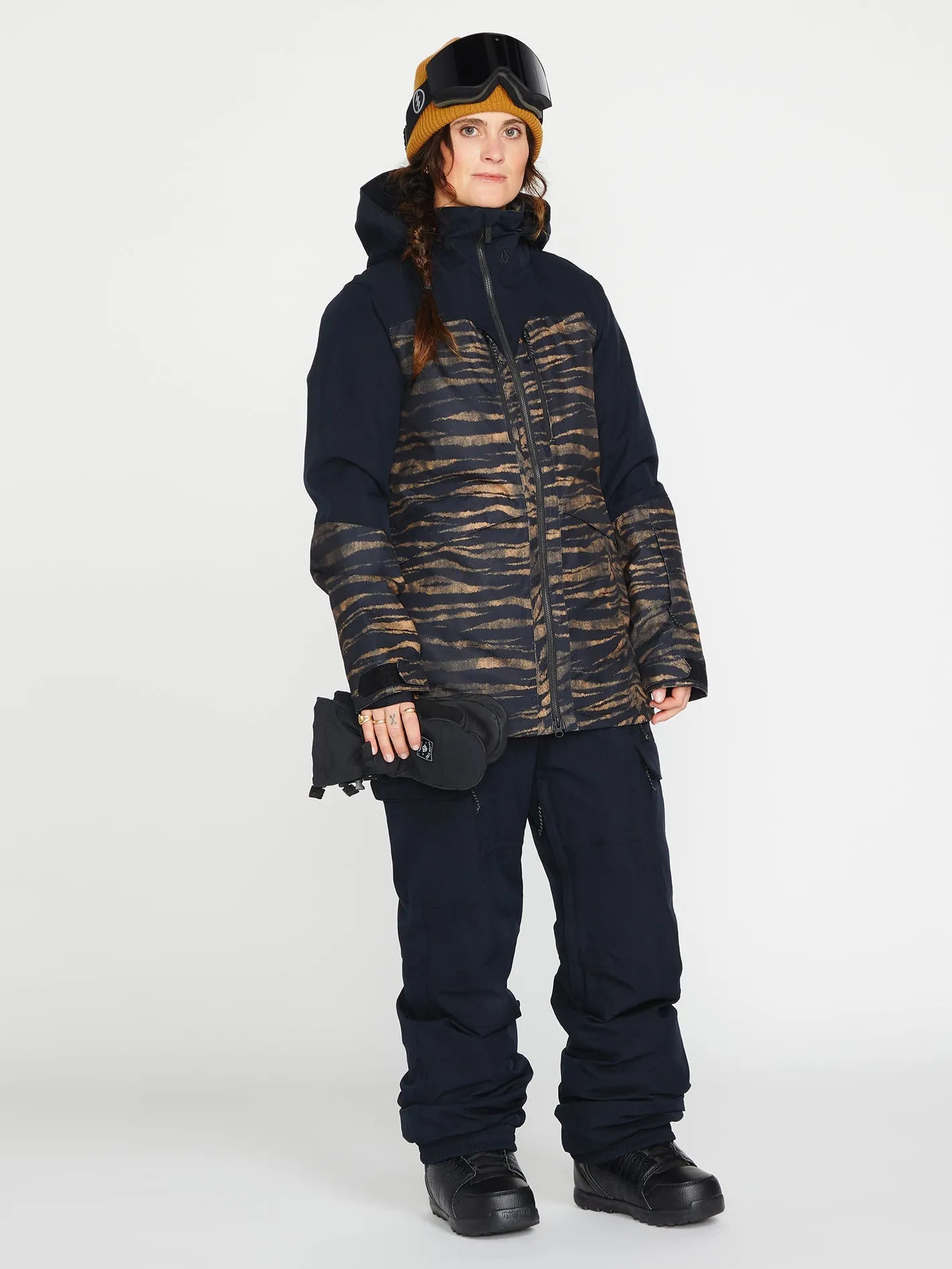 Volcom Shelter 3D Stretch Damen-Snowboard- & Skijacke im Tiger-Print von Volcom
