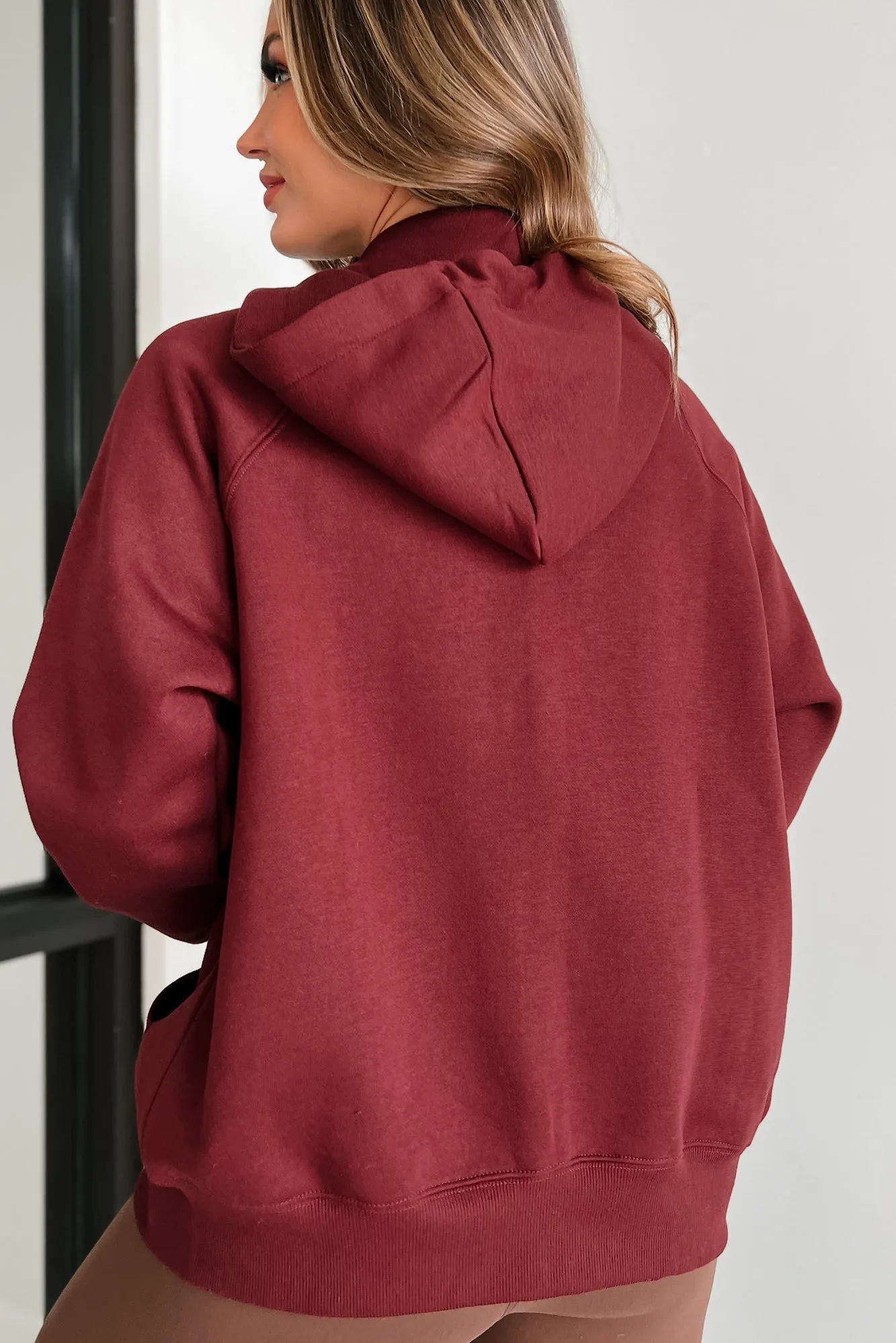 Gewinnen hat Vorrang Zip-Up Hoodie (Burgunder)