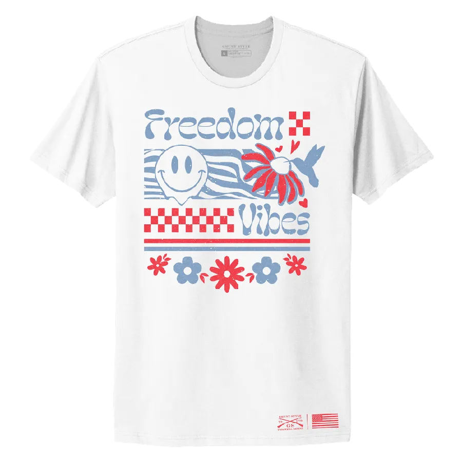 Women's Freedom Vibes Boyfriend Fit T-Shirt - Weiß