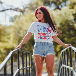 Women's Freedom Vibes Boyfriend Fit T-Shirt - Weiß