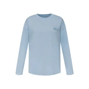 Damen Langarm Baumwoll T-Shirt, Hellblau