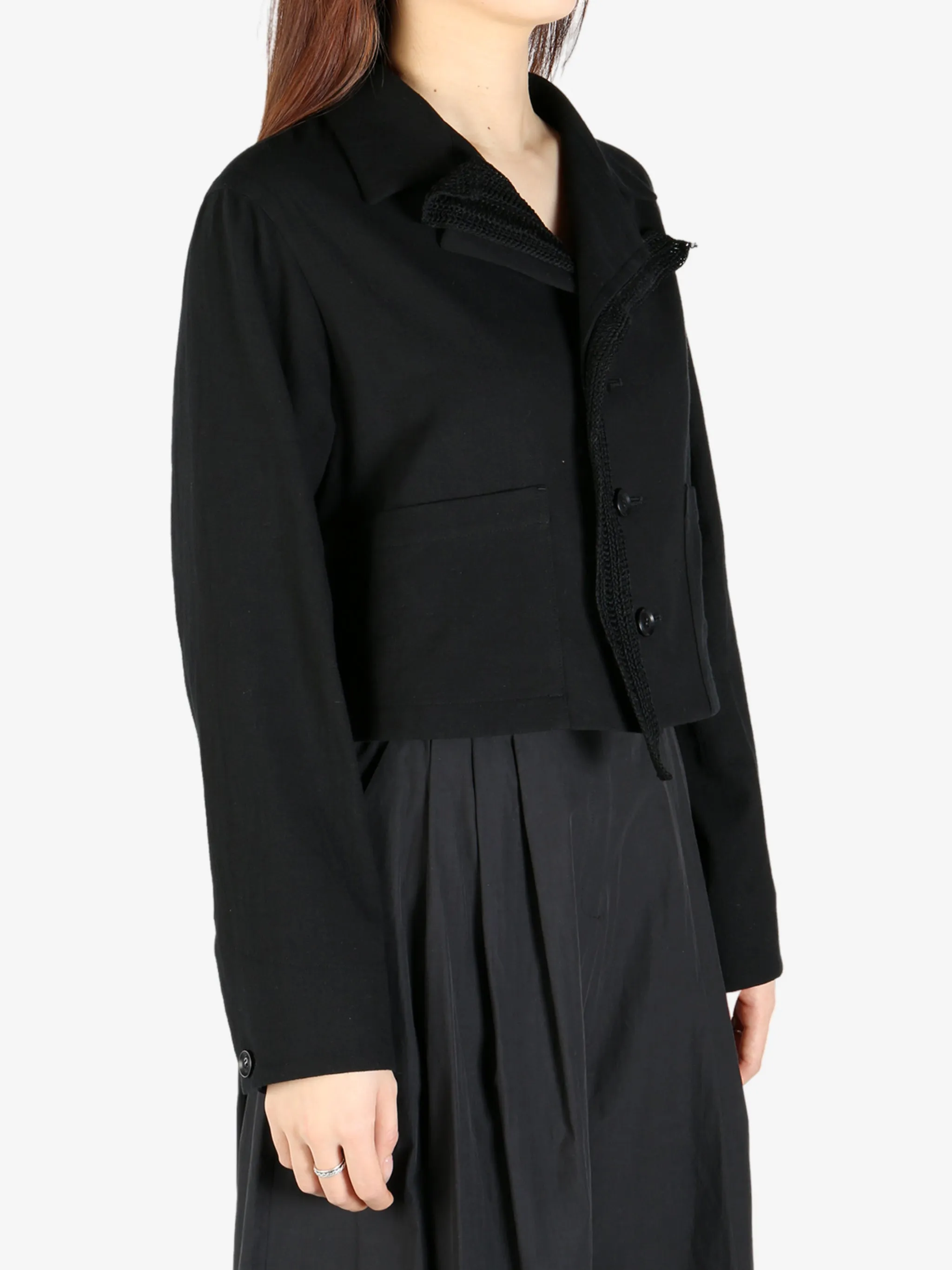 Y'S - Damen O-3-Knopf Blouson Kleidung_ys