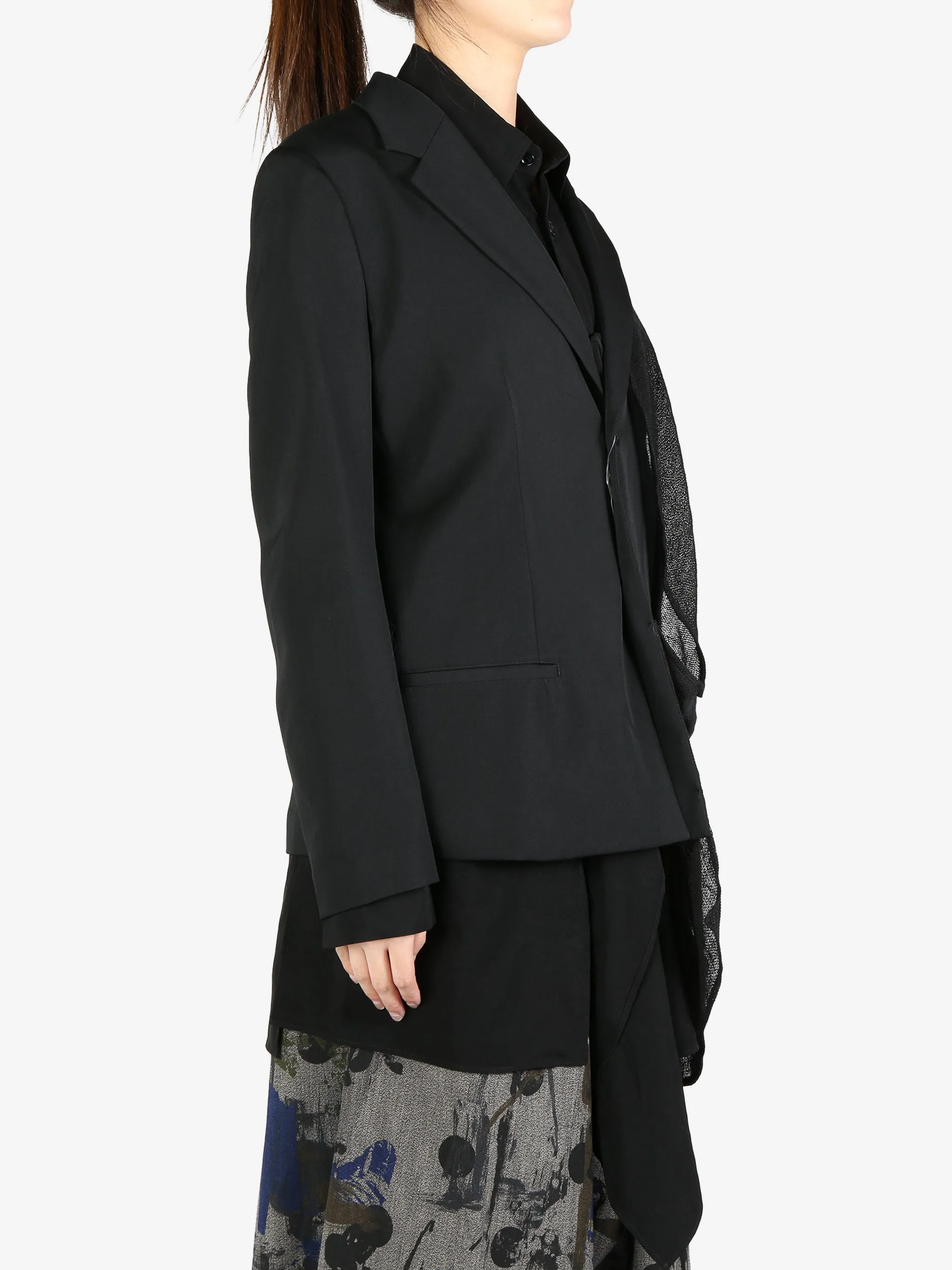 Y'S - Damen O-Links Doppelt geschnittene Jacke Bekleidung_ys