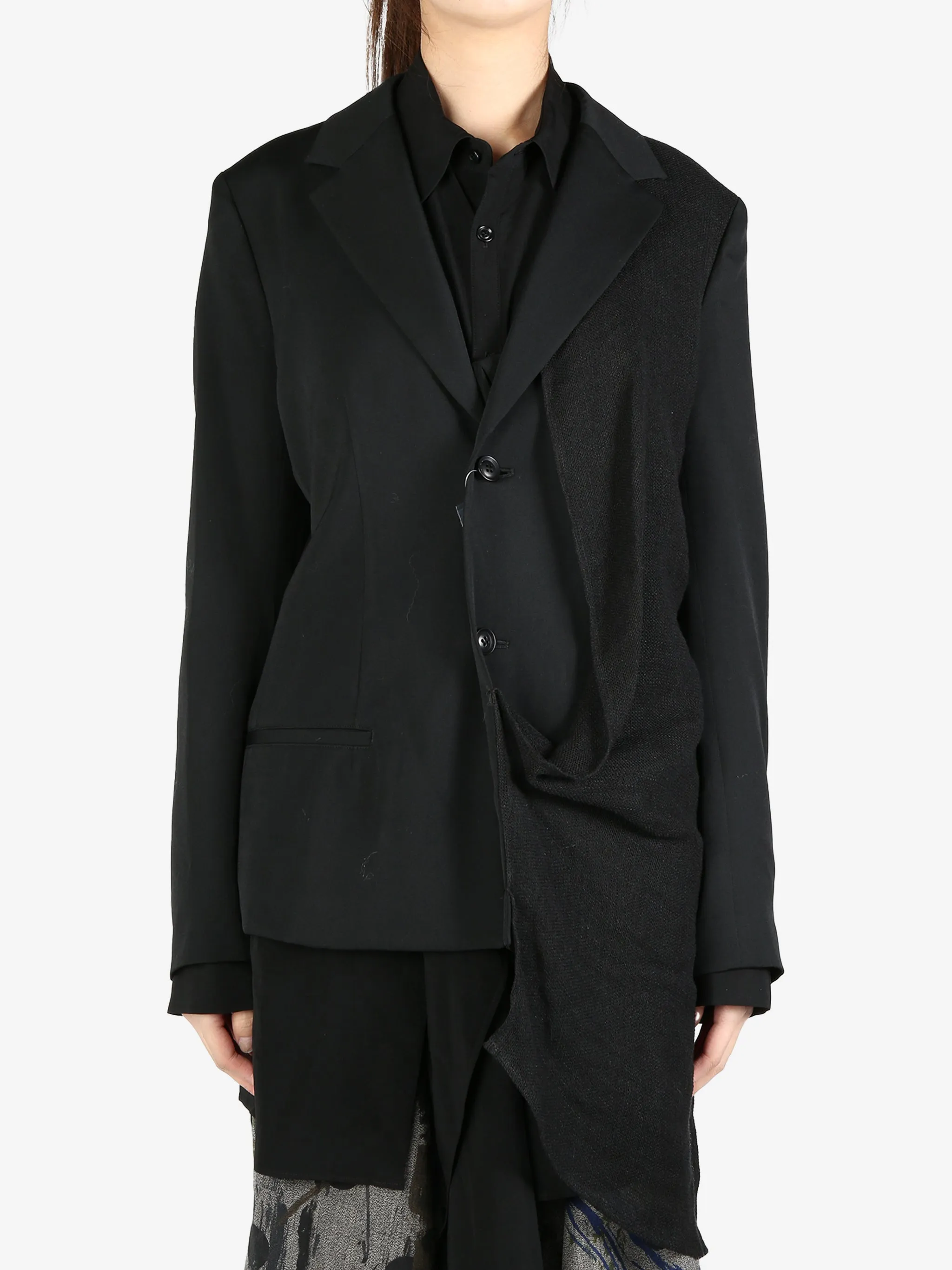Y'S - Damen O-Links Doppelt geschnittene Jacke Bekleidung_ys